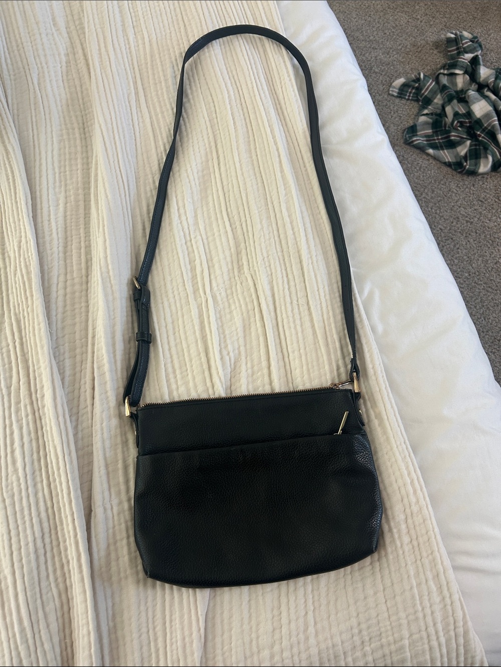 Classic Black Leather Crossbody Bag